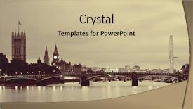  Presentation with london - Beautiful PPT theme featuring thames river panorama with london backdrop and a  colored foreground