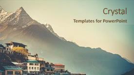  Presentation with nature village - Colorful slide set enhanced with thamserku mountain khumbu valley nepal backdrop and a soft green colored foreground