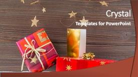  Presentation with attention - Slide set featuring thank attention - different gifts for christmas christmas background and a  colored foreground