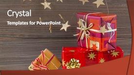  Presentation with gifs christmas - Colorful presentation design enhanced with thank attention - gifts for christmas backdrop and a tawny brown colored foreground