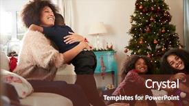  Presentation with hug - Audience pleasing presentation theme consisting of thank black - mother giving son hug backdrop and a tawny brown colored foreground