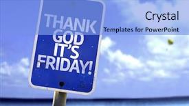  Presentation with thank god - PPT theme featuring a beach on background background and a light blue colored foreground