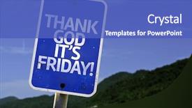  Presentation with thank god - Cool new PPT layouts with a beach on background backdrop and a teal colored foreground