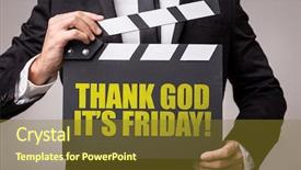  Presentation with thank god - Presentation theme featuring thank god its friday background and a tawny brown colored foreground