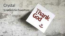  Presentation with thank god - Slide set enhanced with thank god on paper note background and a light gray colored foreground
