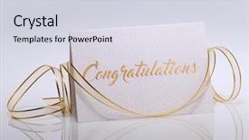  Presentation with congratulations - Beautiful slides featuring thank gold - congratulations greeting card backdrop and a  colored foreground