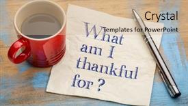  Presentation with napkin - Beautiful presentation theme featuring thank note - -what am i thankful backdrop and a soft green colored foreground