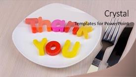  Presentation with table meal plan for osteotphorosis - Amazing PPT theme having thank questions - plate with inscription on table backdrop and a soft green colored foreground