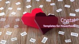  Presentation with yes - Audience pleasing theme consisting of thank questions - two hearts with yes backdrop and a violet colored foreground