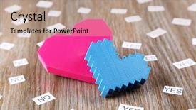  Presentation with yes - PPT theme enhanced with thank questions - two hearts with yes background and a coral colored foreground