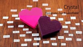  Presentation with yes - PPT layouts featuring thank questions - two hearts with yes background and a red colored foreground