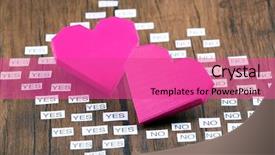  Presentation with yes - Cool new presentation theme with thank questions - two pink hearts with yes backdrop and a coral colored foreground