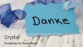 Presentation with thank - PPT theme consisting of thank u - danke tag background and a lemonade colored foreground