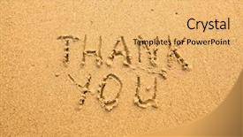  Presentation with thank - Colorful slides enhanced with thank you - inscription of sand backdrop and a yellow colored foreground