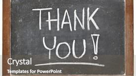  Presentation with thank - Colorful presentation enhanced with thank you - white chalk handwriting backdrop and a gray colored foreground