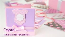  Presentation with baby shower - Beautiful presentation design featuring thank you card for baby backdrop and a pink colored foreground