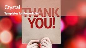  Presentation with thank - Theme featuring thank you card with colorful background and a coral colored foreground