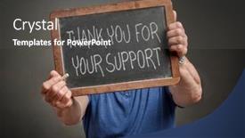  Presentation with gratitude - PPT theme enhanced with thank-you-for-your-support background and a dark gray colored foreground
