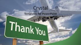  Presentation with blue green - PPT theme consisting of thank you green road sign background and a seafoam green colored foreground