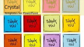  Presentation with sticky notes - Slides enhanced with thank you handwriting in black background and a yellow colored foreground