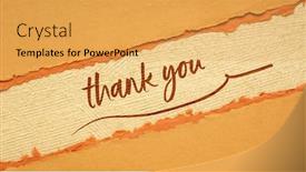 Presentation with thank - Audience pleasing slide set consisting of thank-you-handwriting backdrop and a yellow colored foreground