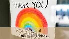  Presentation with healthcare workers - Presentation theme featuring thank-you-healthcare-workers-child background and a coral colored foreground