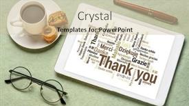  Presentation with thank - PPT layouts featuring thank-you-in-different-languages background and a soft green colored foreground