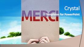  Presentation with thank you card - PPT layouts featuring thank you in french card background and a  colored foreground