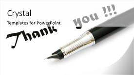  Presentation with thank - Beautiful theme featuring thank you message and pen backdrop and a white colored foreground