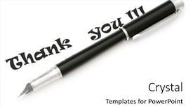  Presentation with thank - Colorful theme enhanced with thank you message and pen backdrop and a white colored foreground