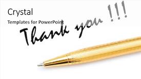  Presentation with thank - Amazing theme having thank you message and pen backdrop and a white colored foreground
