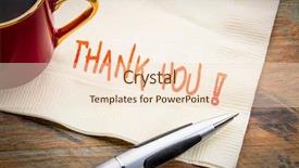  Presentation with coffee - Amazing PPT theme having thank you phrase - handwriting backdrop and a lemonade colored foreground