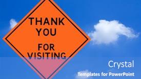  Presentation with thank - Audience pleasing theme consisting of thank you sign backdrop and a teal colored foreground