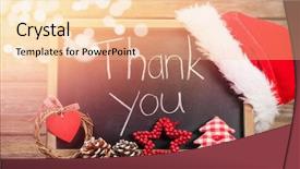  Presentation with islamic decorations decoration and motif - Beautiful theme featuring thank you text on slate backdrop and a lemonade colored foreground