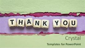  Presentation with purple green - Amazing presentation theme having thank-you-word-abstract backdrop and a soft green colored foreground