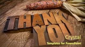  Presentation with thank - Slides consisting of thank-you-words-in-letterpress background and a tawny brown colored foreground