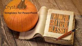  Presentation with wood rustic - Amazing presentation theme having thankful-grateful-and-blessed-inspirational backdrop and a gold colored foreground