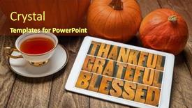  Presentation with blessed - Audience pleasing slide deck consisting of thankful-grateful-and-blessed-inspirational backdrop and a tawny brown colored foreground