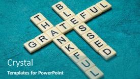  Presentation with thanksgiving - Beautiful PPT layouts featuring thankful-grateful-blessed-spiritual-words backdrop and a ocean colored foreground