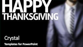  Presentation with happy thanksgiving - Presentation theme enhanced with thankgiving - business man with the text background and a black colored foreground