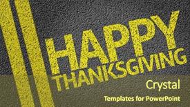  Presentation with happy thanksgiving - PPT theme consisting of thankgiving - happy thanksgiving written background and a tawny brown colored foreground