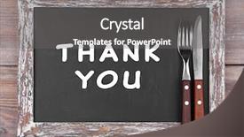  Presentation with rustic blackboard - PPT theme with thank you on rustic wooden background and a gray colored foreground