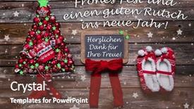  Presentation with new year card - Audience pleasing presentation theme consisting of thanks for your loyalty backdrop and a tawny brown colored foreground