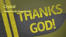  Presentation with god - Colorful slides enhanced with thanks god written backdrop and a tawny brown colored foreground