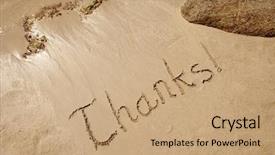  Presentation with thank - Amazing presentation theme having thanks handwritten in sand backdrop and a coral colored foreground