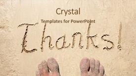  Presentation with paradise island - Beautiful presentation theme featuring thanks handwritten text in sand backdrop and a lemonade colored foreground