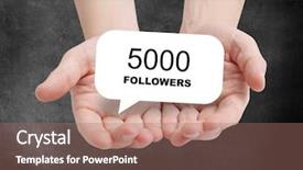  Presentation with followers - Presentation with thanks template - 5000 followers written background and a coral colored foreground