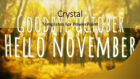  Presentation with dark forest landscape - Cool new PPT theme with thanks template - blurred autumn landscape of forest backdrop and a yellow colored foreground