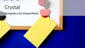  Presentation with magnet - Audience pleasing presentation theme consisting of thanks template - white-board with empty yellow post-it backdrop and a cool aqua colored foreground