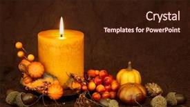  Presentation with candle - Beautiful slides featuring thanksgiving - autumn candle on a brown backdrop and a wine colored foreground
